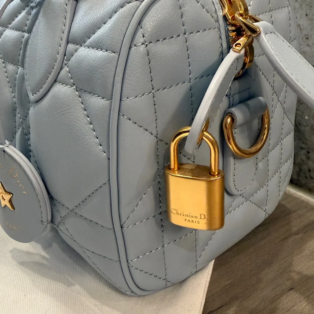 Christian Dior Groove 20 Bag Cloud Blue Cannage Leather - FULL SET with Receipt - Picture 3 of 8